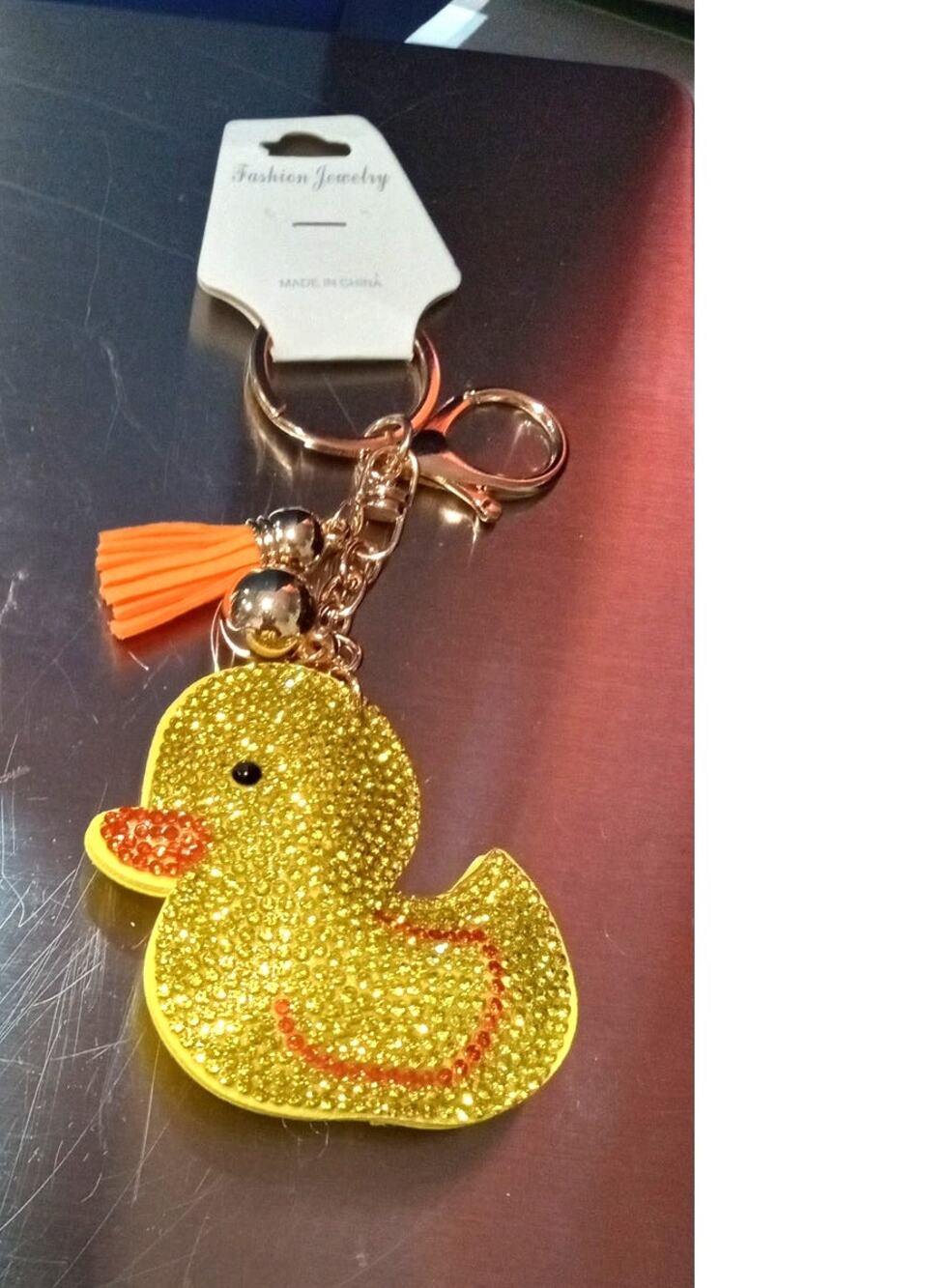 Yellow Ducky Bling Purse Charm Zipper Pull Keyring 537-541